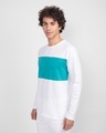 Shop White-Tropical Blue-White 90's Vibe Panel T-Shirt-Design