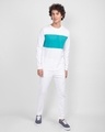 Shop White-Tropical Blue-White 90's Vibe Panel T-Shirt