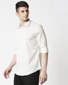 Shop White Twill Lycra Print Shirt-Design
