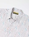 Shop White uneven Line AOP Half Sleeve Shirt
