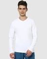 Shop Men's White V-Neck T-shirt-Front