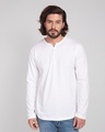 Shop White V-Neck Henley T-Shirt-Front