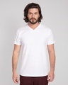 Shop White V-Neck T-Shirt-Front
