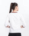 Shop White-Varsity Maroon 3/4th Sleeve Ringer T-Shirt-Design