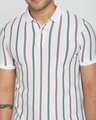 Shop White Vertical Stripe Pique Polo T-Shirt