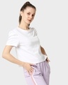 Shop Women's White Puff Sleeve T-shirt-Front