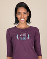 Shop Wild At Heart Boho Round Neck 3/4th Sleeve T-Shirt-Front