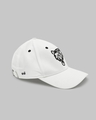 Shop Unisex White Wild Cat Printed Baseball Cap-Design