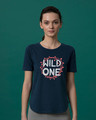 Shop Wild One Typography Basic Round Hem T-Shirt-Front