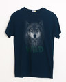 Shop Wild Wolf Half Sleeve T-Shirt-Front