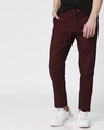 Shop Wine Red Casual Cotton Pants-Front