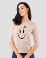 Shop Wink New Round Neck 3/4 Sleeve T-Shirt Baby Pink-Front