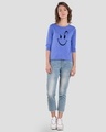 Shop Wink New Round Neck 3/4 Sleeve T-Shirt Blue Haze-Design