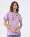 Shop Winky Smiley Boyfriend T-Shirt-Front