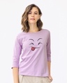 Shop Winky Smiley Round Neck 3/4th Sleeve T-Shirt-Front
