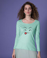 Shop Winky Smiley Scoop Neck Full Sleeve T-Shirt-Front