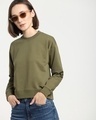 Shop Women's Winter Moss Crop Sweatshirt-Front
