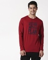 Shop With a Plan Full Sleeve T-Shirt Cherry Red-Front