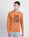 Shop With A Plan Full Sleeve T-Shirt Vintage Oranage-Front