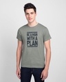 Shop With a Plan Half Sleeve T-Shirt Meteor Grey-Front