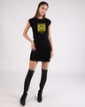 Shop With A Smile Cap Sleeve Printed T-Shirt Dress Black-Design
