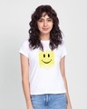 Shop With A Smile Half Sleeve Printed T-Shirt White-Front