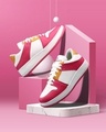 Shop Women's Pink Color Block Sneakers-Front