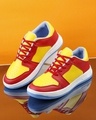 Shop Women's Red & Yellow Color Block Sneakers-Front