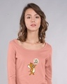 Shop Woke Up This Cute Scoop Neck Full Sleeve T-Shirt (TJL)-Front