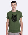 Shop Wolf Doodle Half T-Shirt-Front