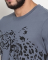Shop Men China Blue Leopard Graphic Printed T Shirt