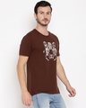 Shop Men Choco Brown Glowing Tiger Printed T Shirt-Full