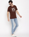 Shop Men Choco Brown Glowing Tiger Printed T Shirt