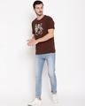 Shop Men Choco Brown Glowing Tiger Printed T Shirt