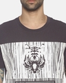 Shop Men's Dark Grey Barcode Tiger Printed T Shirt-Full