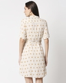 Shop Women All Over Printed Button Down Beige Dress-Full