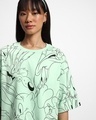 Shop Women's Green All Over Printed Oversized Short Top