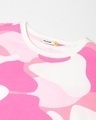 Shop Women's Pink & White Camo Printed Oversized T-shirt