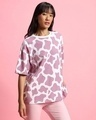 Shop Women's White & Purple Camo Printed Oversized T-shirt-Design