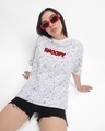 Shop Women's White All Over Snoopy Printed Oversized T-shirt-Front
