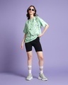 Shop Women's Green All Over Printed Oversized T-shirt