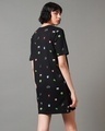 Shop Women's Black All Over Printed Oversized Plus Size T-Shirt Dress-Design