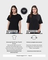 Shop Women's Blue & Black All Over Printed Oversized T-shirt-Full