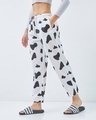 Shop Women's White & Black All Over Printed Pyjamas-Front