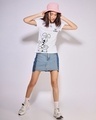 Shop Women's White Be Stupid Odie Graphic Printed T-shirt-Full