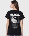 Shop Women's Black Align Graphic Printed Boyfriend T-shirt-Design