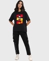 Shop Women Black Blocked Mickey Oversized T-Shirt-Design