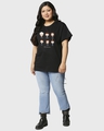 Shop Women's Black Chibi Friends Graphic Printed Plus Size Boyfriend T- shirt-Design