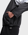 Shop Women's Black Color Block Plus Size Windcheater Jacket