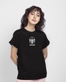 Shop Women's Black Helmet Graphic Printed T-shirt-Front